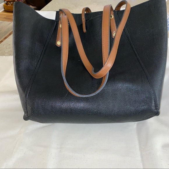 Calvin Klein reversible satchel Black/white with tan accents - Picture 4 of 4